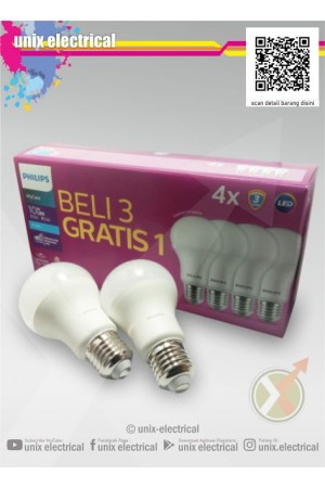 Lampu LED Bulb 10W Philips (Paket 3+1)