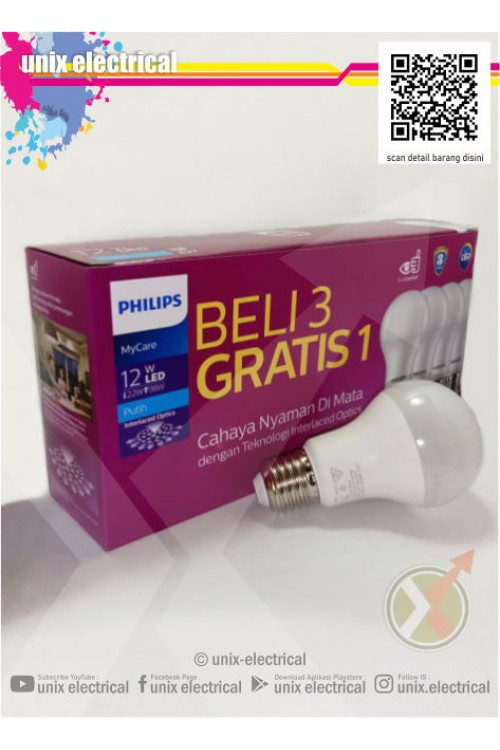 Lampu LED Bulb 12W Philips Paket