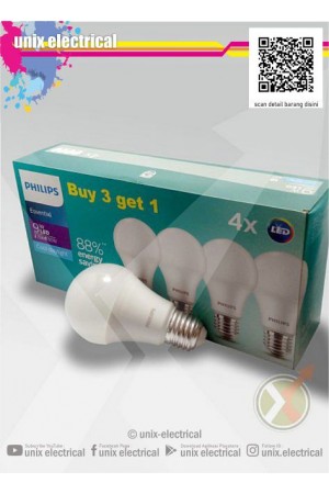 Lampu LED Bulb 9W Philips (Paket 3+1)